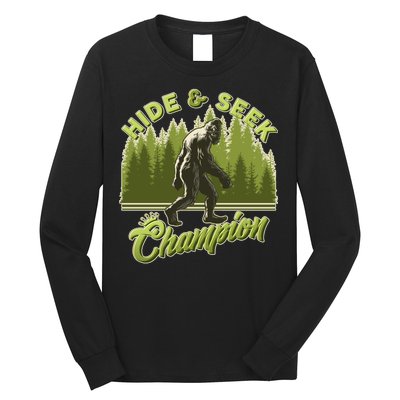 Funny Hide & Seek Champion Big Foot Sasquatch Monster  Long Sleeve Shirt