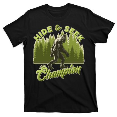 Funny Hide & Seek Champion Big Foot Sasquatch Monster  T-Shirt