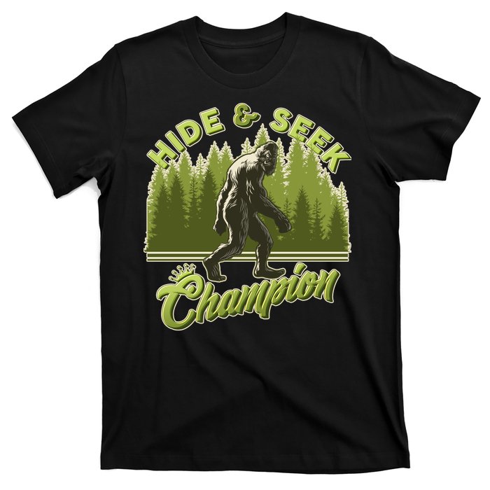 Funny Hide & Seek Champion Big Foot Sasquatch Monster  T-Shirt