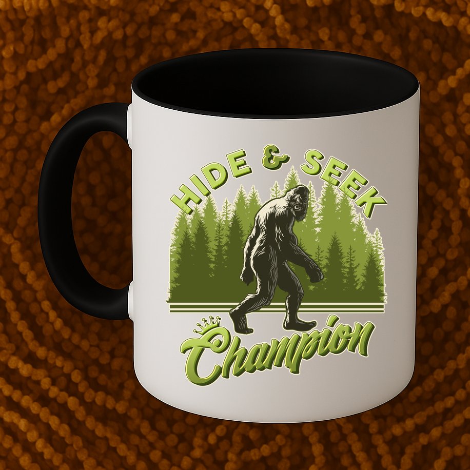 Funny Hide & Seek Champion Big Foot Sasquatch Monster  Mug