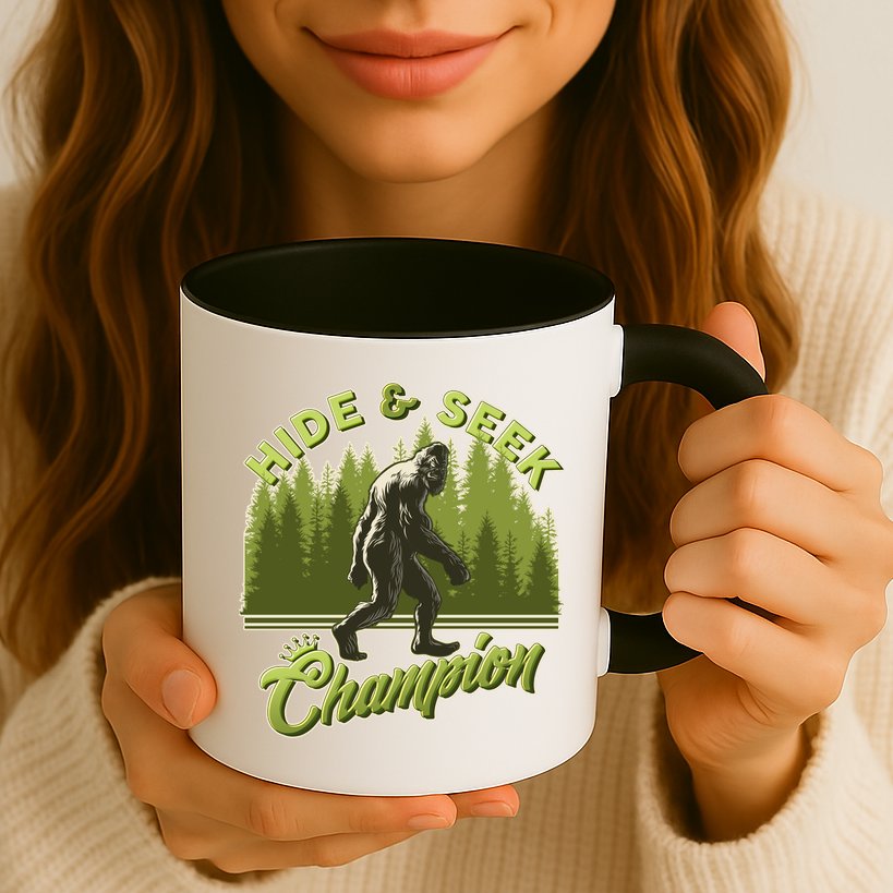 Funny Hide & Seek Champion Big Foot Sasquatch Monster  Mug