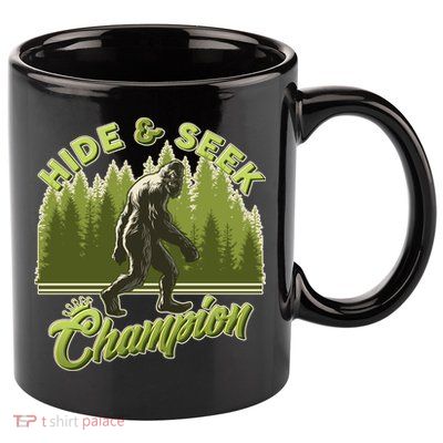 Funny Hide & Seek Champion Big Foot Sasquatch Monster  11oz C Handle Ceramic Mug