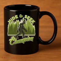 Funny Hide & Seek Champion Big Foot Sasquatch Monster  11oz C Handle Ceramic Mug