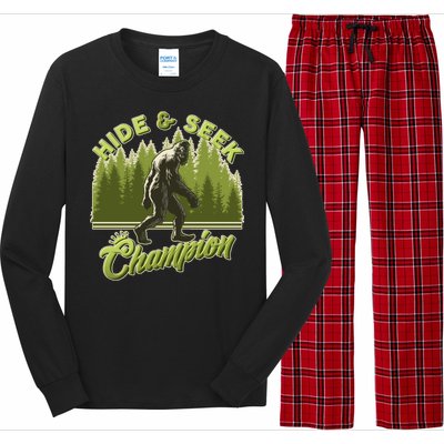 Funny Hide & Seek Champion Big Foot Sasquatch Monster  Long Sleeve Pajama Set