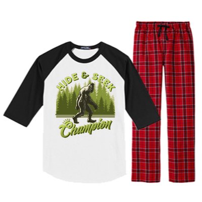 Funny Hide & Seek Champion Big Foot Sasquatch Monster  Raglan Sleeve Pajama Set