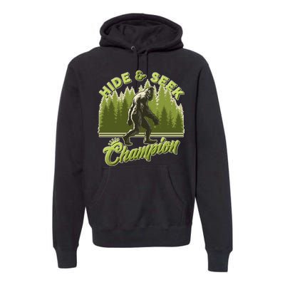 Funny Hide & Seek Champion Big Foot Sasquatch Monster  Premium Hoodie