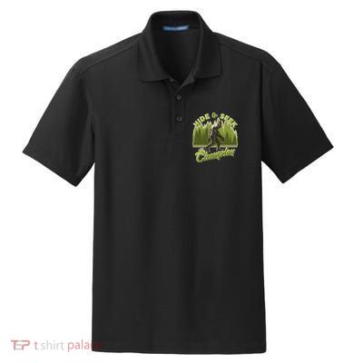 Funny Hide & Seek Champion Big Foot Sasquatch Monster  Dry Zone Grid Polo