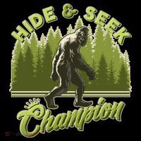 Funny Hide & Seek Champion Big Foot Sasquatch Monster  Cooling Performance Long Sleeve Crew