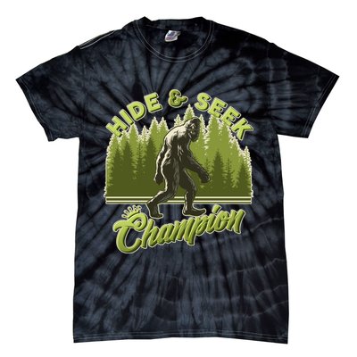 Funny Hide & Seek Champion Big Foot Sasquatch Monster  Tie-Dye T-Shirt
