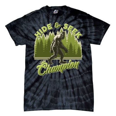 Funny Hide & Seek Champion Big Foot Sasquatch Monster  Tie-Dye T-Shirt