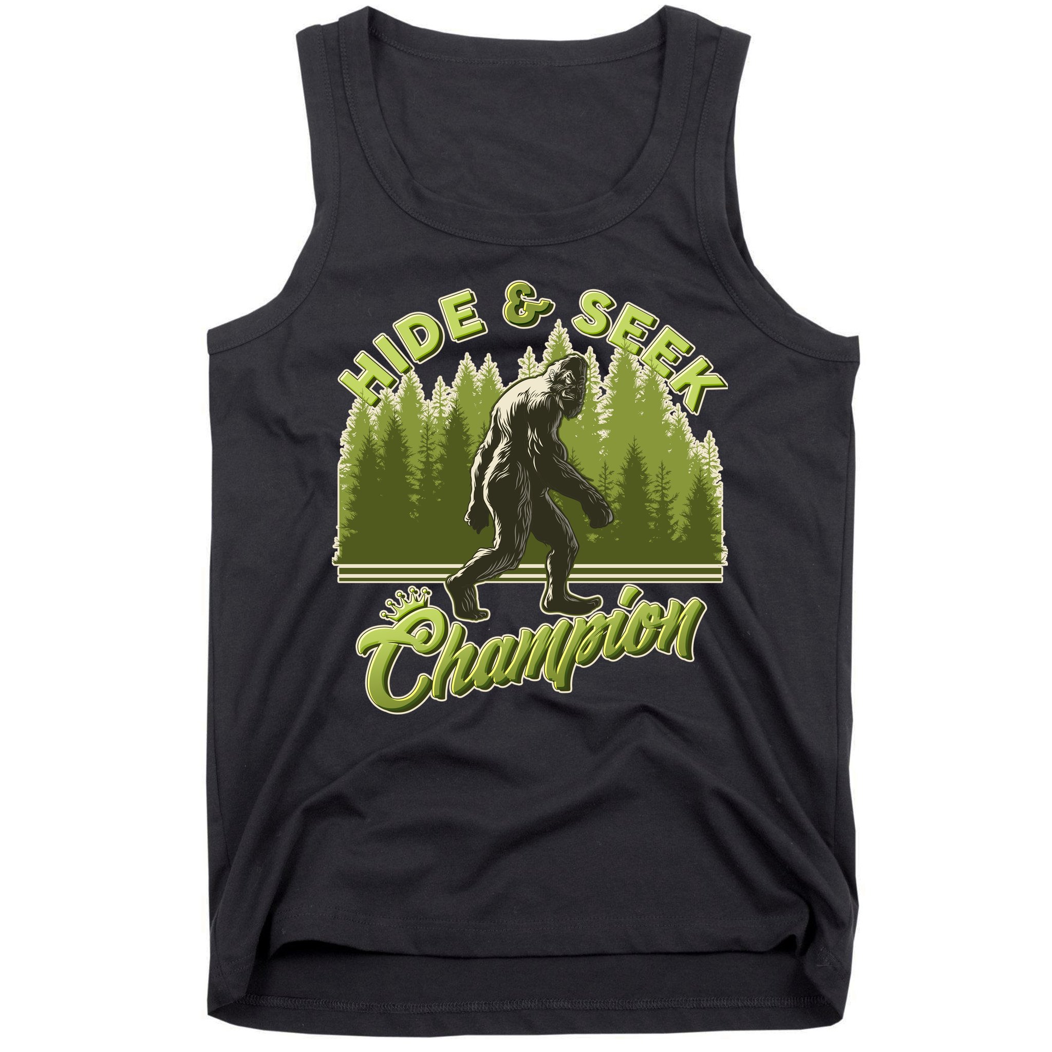 Funny Hide & Seek Champion Big Foot Sasquatch Monster  Tank Top