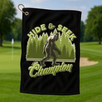 Funny Hide & Seek Champion Big Foot Sasquatch Monster  Golf Towel