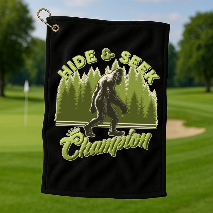 Funny Hide & Seek Champion Big Foot Sasquatch Monster  Golf Towel