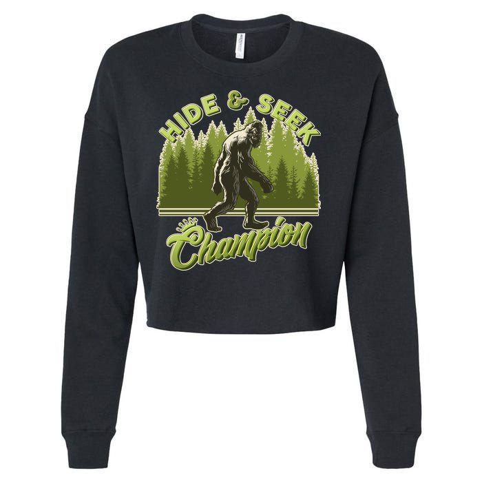 Funny Hide & Seek Champion Big Foot Sasquatch Monster  Cropped Pullover Crew