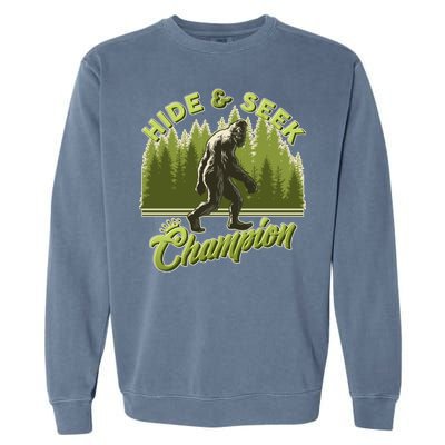 Funny Hide & Seek Champion Big Foot Sasquatch Monster  Garment-Dyed Sweatshirt