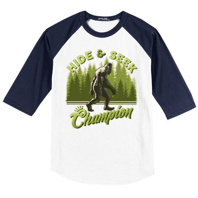 Funny Hide & Seek Champion Big Foot Sasquatch Monster  Baseball Sleeve Shirt