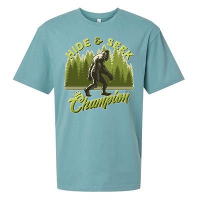 Funny Hide & Seek Champion Big Foot Sasquatch Monster  Sueded Cloud Jersey T-Shirt