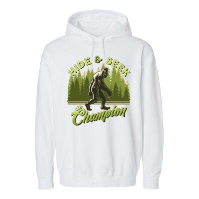 Funny Hide & Seek Champion Big Foot Sasquatch Monster  Garment-Dyed Fleece Hoodie