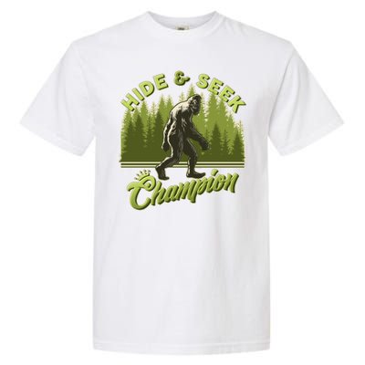 Funny Hide & Seek Champion Big Foot Sasquatch Monster  Garment-Dyed Heavyweight T-Shirt