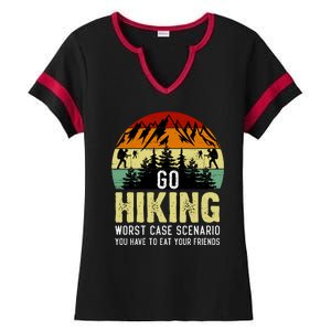 Funny Hiking Ladies Halftime Notch Neck Tee