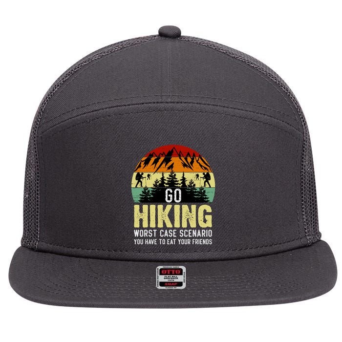 Funny Hiking 7 Panel Mesh Trucker Snapback Hat