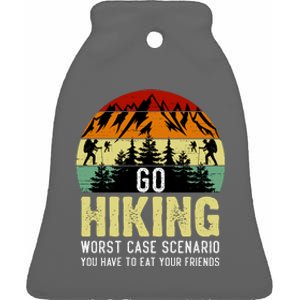 Funny Hiking Ceramic Bell Ornament