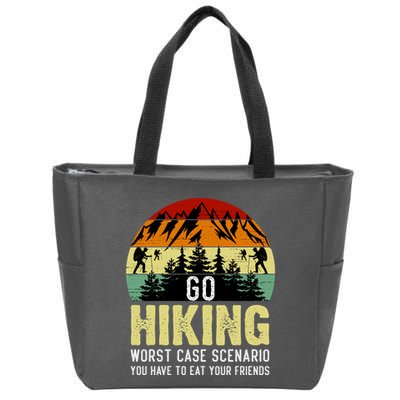 Funny Hiking Zip Tote Bag