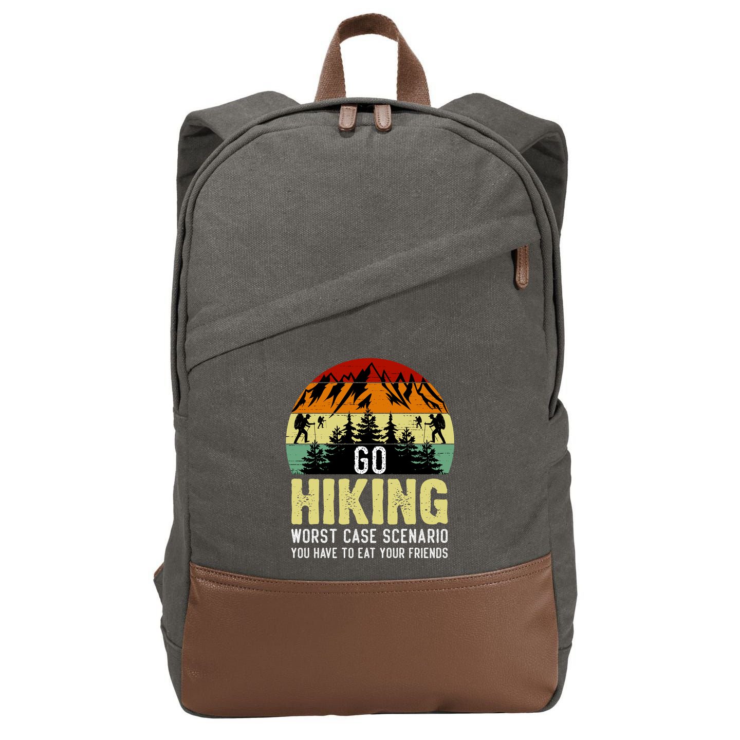Funny Hiking Cotton Canvas Backpack