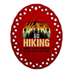 Funny Hiking Ceramic Oval Ornament