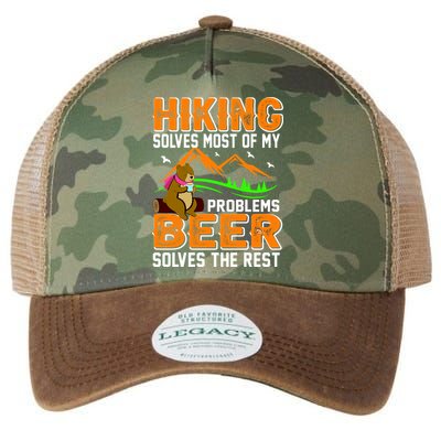 Funny Hiking Beer Solves Problems Legacy Tie Dye Trucker Hat