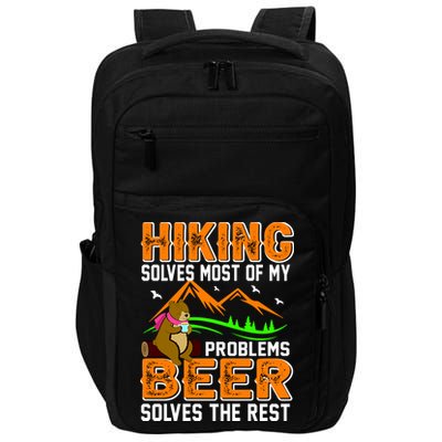 Funny Hiking Beer Solves Problems Impact Tech Backpack