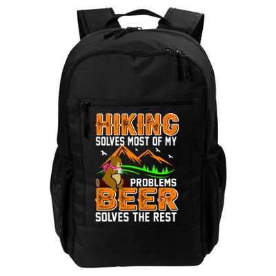 Funny Hiking Beer Solves Problems Daily Commute Backpack