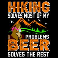 Funny Hiking Beer Solves Problems 7-Panel Snapback Hat