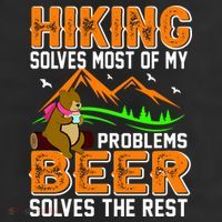 Funny Hiking Beer Solves Problems Adult Drive Performance Visor