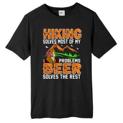 Funny Hiking Beer Solves Problems Tall Fusion ChromaSoft Performance T-Shirt