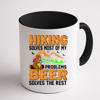 Funny Hiking Beer Solves Problems Mug