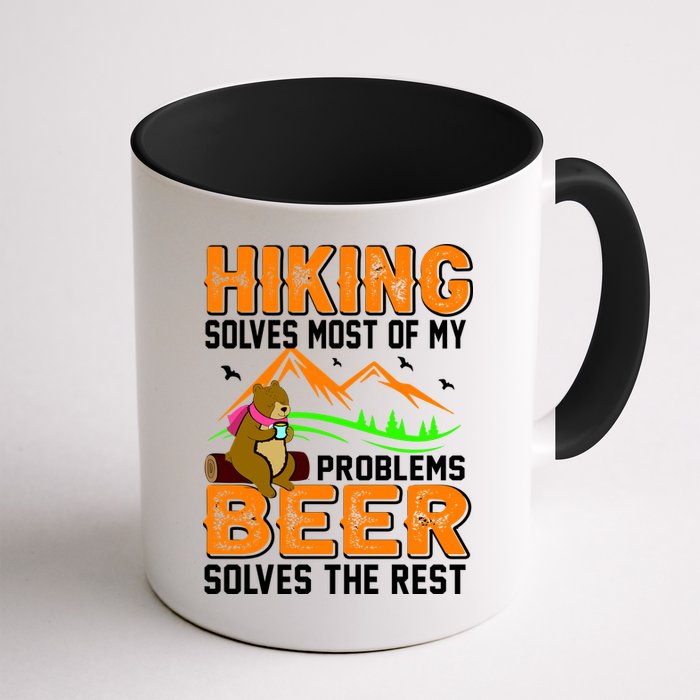 Funny Hiking Beer Solves Problems Mug