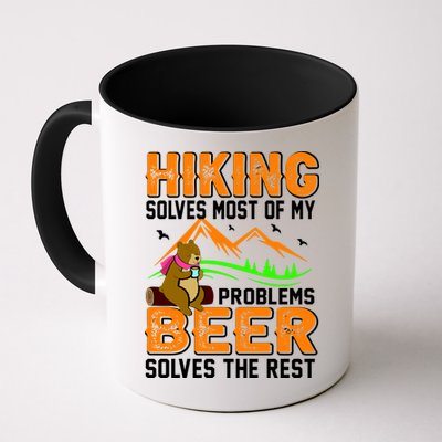 Funny Hiking Beer Solves Problems Coffee Mug