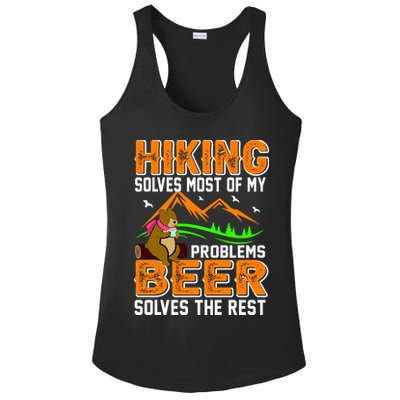 Funny Hiking Beer Solves Problems Ladies PosiCharge Competitor Racerback Tank
