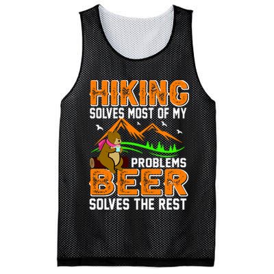 Funny Hiking Beer Solves Problems Mesh Reversible Basketball Jersey Tank