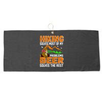 Funny Hiking Beer Solves Problems Large Microfiber Waffle Golf Towel