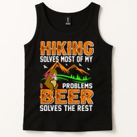 Funny Hiking Beer Solves Problems Tank Top