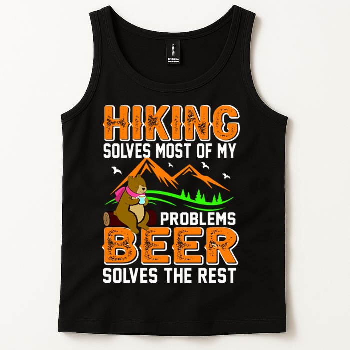 Funny Hiking Beer Solves Problems Tank Top