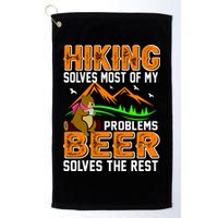 Funny Hiking Beer Solves Problems Golf Towel