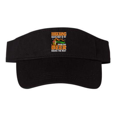 Funny Hiking Beer Solves Problems Valucap Bio-Washed Visor