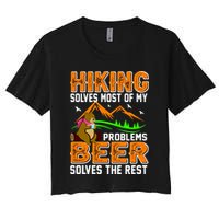 Funny Hiking Beer Solves Problems Crop Top