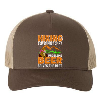 Funny Hiking Beer Solves Problems Yupoong Adult 5-Panel Trucker Hat