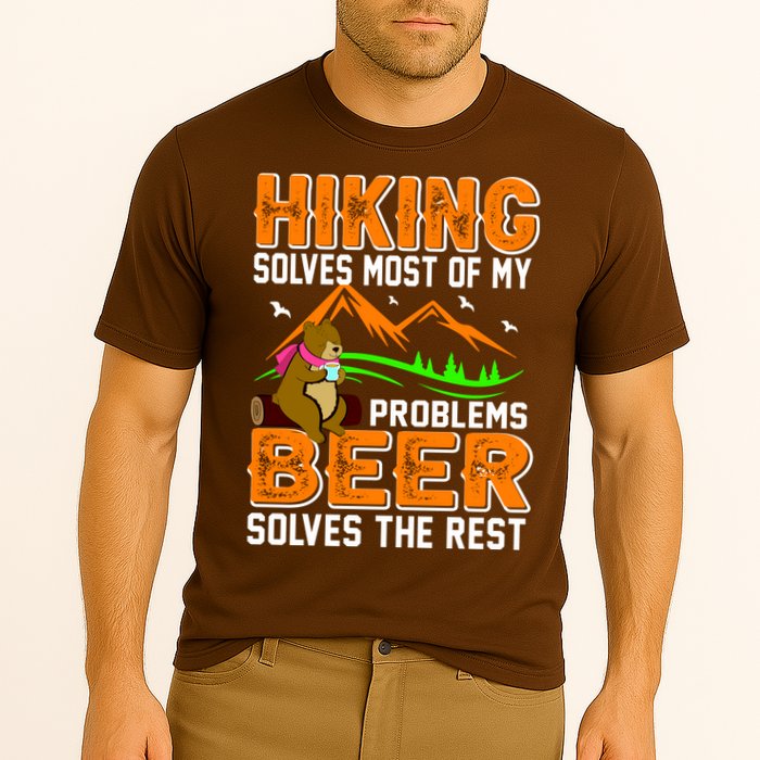 Funny Hiking Beer Solves Problems Performance Shirt