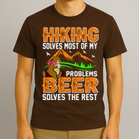 Funny Hiking Beer Solves Problems T-Shirt