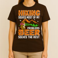 Funny Hiking Beer Solves Problems T-Shirt